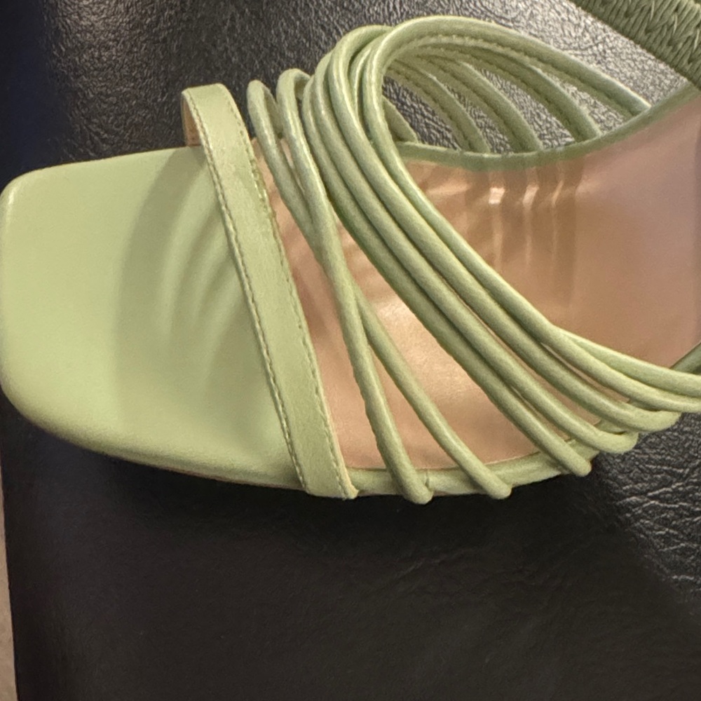 Journee Womens Hera Open Square Toe High Block Heel Sandals🔥 SAGE SIZE 8.5🔥 - Picture 9 of 15